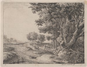En bonde med en spade, 1600-talet. av Anthonie Waterloo