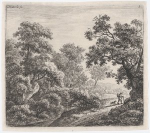 En resenär och hans hund Le Voyageur et son Chien, 1600-talet. av Anthonie Waterloo