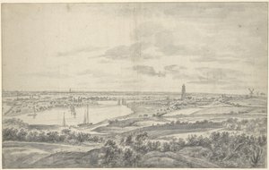 Utsikt över Rhenen av Anthonie Waterloo