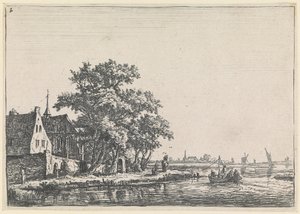 Kyrkogård vid vattnet (nr 2 ur en serie på 12 tryck) av Anthonie Waterloo