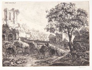 Ruiner i utkanten av en stad av Anthonie Waterloo