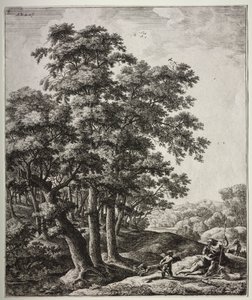 Sex stora upprättstående landskap med scener från Ovidius Metamorfoser: Venus och Adonis