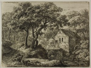 Kvarnen i skogen av Anthonie Waterloo