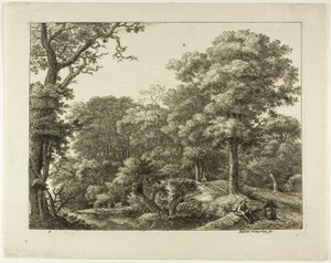 Wayfarer vilar i skogen av Anthonie Waterloo