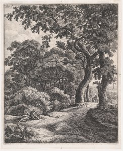 Två resenärer som vilar i skogen, 1600-talet, 1600-talet.
