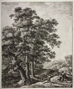 Venus och Adonis. av Anthonie Waterloo