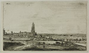Vy över en holländsk stad (Rhenan) av Anthonie Waterloo
