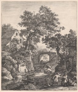 Zipporah omskär sin son, 1600-talet. av Anthonie Waterloo