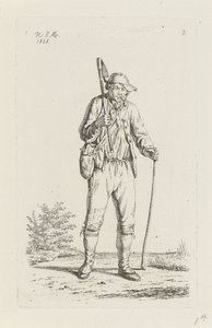 Bonde från Ardennerna med hacka Bönder och kvinnliga bönder från Förenade kungariket Nederländerna (serietitel) av Anthonie Willem Hendrik Nolthenius de Man