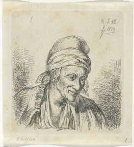 Gammal kvinna till höger av Anthonie Willem Hendrik Nolthenius de Man