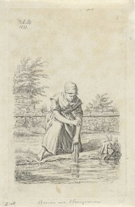 Vaxande kvinna från Hainaut Bonde från Hainaut (titel på objekt) Bönder och kvinnliga bönder från Förenade kungariket Nederländerna (serietitel) av Anthonie Willem Hendrik Nolthenius de Man