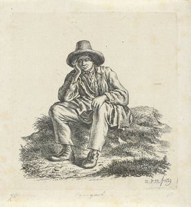 Sittande man som stöder hans huvud av Anthonie Willem Hendrik Nolthenius de Man