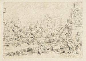 Att bada satyrer en nymf The Bacchanal (serietitel) av Anthonie de Winter