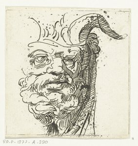 Huvudet av en satyr av Anthonie van den Bos