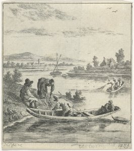 Fiskare på en flod av Anthonij van der Haer