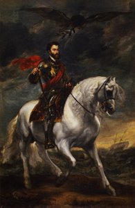 Ridsporträtt av kejsar Karl V, ca. 1620 av Anthony van Dyck