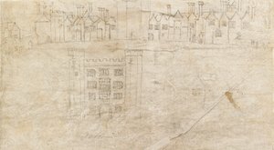 Byggnader längs södra fronten av Oatlands Palace, c1550-talet av Anthonis van den Wyngaerde