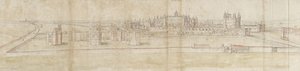 Hampton Court Palace från norr (penna och brunt bläck och akvarell över svaga markeringar i svart krita) av Anthonis van den Wyngaerde