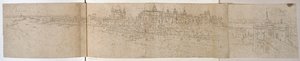 Hampton Court Palace från floden, ca 1544 (penna och bläck på papper) av Anthonis van den Wyngaerde
