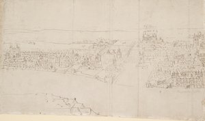 Panorama över London sett från Southwark: Durham House till Barnard