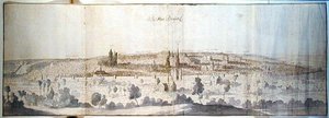 Panoramautsikt över Bryssel av Anthonis van den Wyngaerde