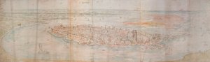 Panoramautsikt över Dordrecht från en förhöjd punkt till väster, 1545 av Anthonis van den Wyngaerde