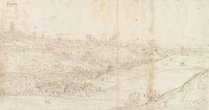 Panoramautsikt över Segovia från öster, c1560-1570 av Anthonis van den Wyngaerde