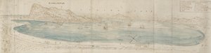 Panoramautsikt över Gibraltarbukten, c1567 av Anthonis van den Wyngaerde