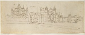 The Chapel and Gatehouse of Hampton Court, c.1544 (penna och bläck på papper) av Anthonis van den Wyngaerde