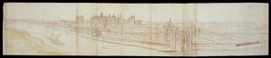 Utsikt över Hampton Court Palace från söder, med floden i förgrunden, 1558 (penna och brunt bläck och akvareller över svart krita) av Anthonis van den Wyngaerde