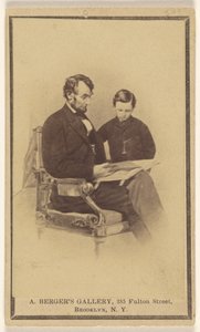 President Lincoln läser Bibeln för sin son Tad av Anthony Berger