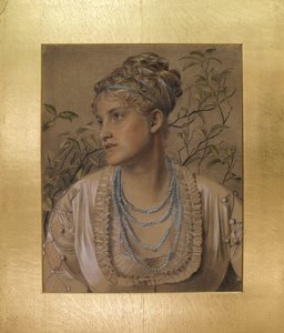 Mary Sandys (1845-1920), ca 1871-73 (färgade kritor på gulfärgat papper) av Anthony Frederick Augustus Sandys