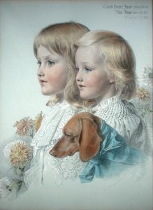 Porträtt av Conrad och Violet Flower av Anthony Frederick Augustus Sandys