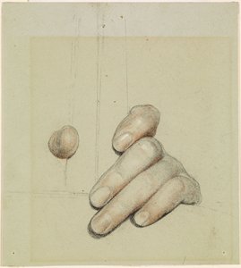 St George for Merrie England - Studie av vänster hand som griper en stång, 1880 av Anthony Frederick Augustus Sandys