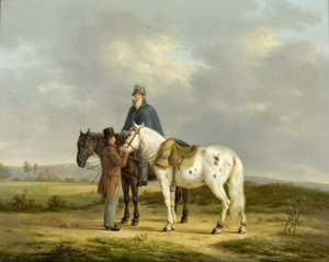 Två ryttare i ett landskap av Anthony Oberman
