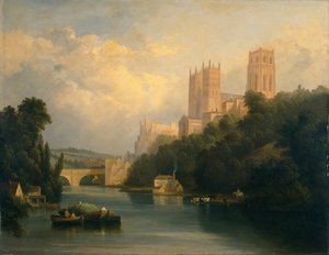 Durham Cathedral (olja på duk) av Anthony Vandyke Copley (attr. to) Fielding