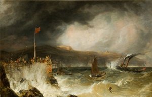 Paketbåt som går in i hamnen, 1855. av Anthony Vandyke Copley Fielding