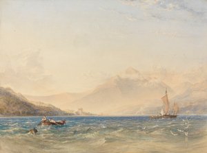 Chefen för Loch Fyne, med slottet Dindarra av Anthony Vandyke Copley Fielding