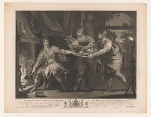 Manius Curius Dentatus vägrar samniternas gåvor Marcus Curius Dentatus avvisar Samniternas mutor (titel på objekt) 1600-talsmålningar från Devonshire-samlingen (serietitel)