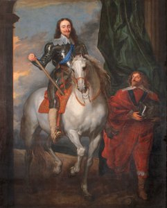 Charles I till häst med M. De St. Antoine (olja på duk)
