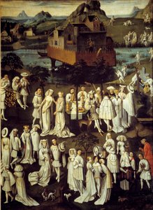 Kärlekens trädgård vid Filip III den godes hov, hertig av Bourgogne, i trädgårdarna på slottet Hesdin 1432. Fester givna i samband med bröllopet av hans kammarherre Andre de Toulongeon - Målning av Anton Van Dyck (1599-1641) )