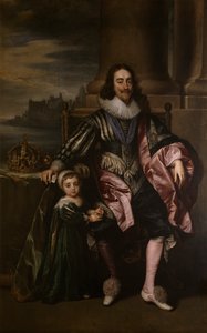Kung Charles I och Prins Charles (olja på duk)