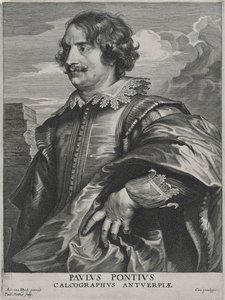 Paulus Pontius (gravyr på lagt papper) av Anthony van (after) Dyck
