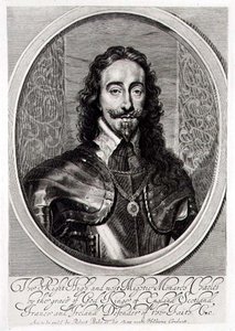 Porträtt av Karl I (1600-49) graverat av William Faithorne (1616-91) 1658 (gravyr) av Anthony van (after) Dyck