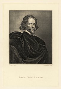Porträtt av Lucas Vorsterman den äldre, barockgravör av Anthony van (after) Dyck