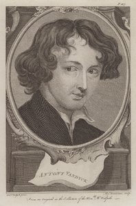 Sir Anthony van Dyck, flamländsk konstnär verksam i England (gravyr) av Anthony van (after) Dyck