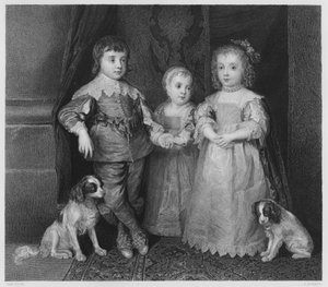 The Three Children of Charles 1st, från bilden i Kungliga Samlingen (gravyr)