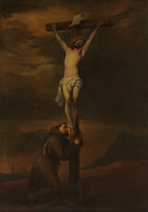 St Francis beklagar vid foten av korset av Anthony van Dyck (possibly copy after)
