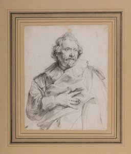 Carolus de Mallery, ca 1632-35 (svart krita på vitt papper) av Anthony van Dyck