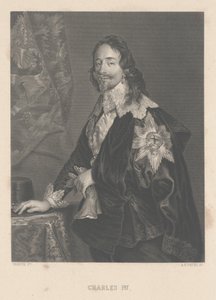 Charles I, graverad av A.H. Payne av Anthony van Dyck